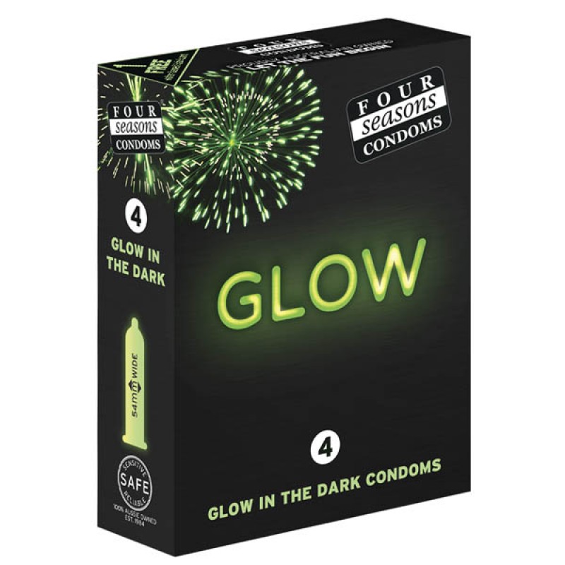 Four Seasons Glow N' Dark Condoms - 4 pack